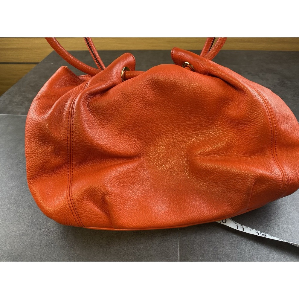 Michael Kors Orange Leather Hobo Shoulder Bag w/ Charm-See Description - Picture 3 of 14